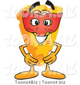 Vector Illustration of a Cartoon Cheese Mascot Wearing a Face Mask - Royalty Free Vector Illustration by Mascot Junction
