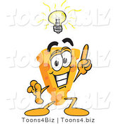 Vector Illustration of a Cartoon Cheese Mascot with an Idea - Royalty Free Vector Illustration by Mascot Junction