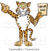 Vector Illustration of a Cartoon Cheetah Mascot Holding a Report Card by Mascot Junction