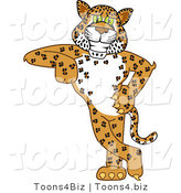 Vector Illustration of a Cartoon Cheetah Mascot Leaning by Mascot Junction