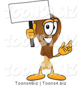 Vector Illustration of a Cartoon Chicken Drumstick Mascot Holding a Blank Sign by Mascot Junction