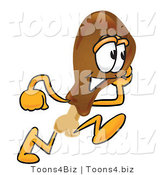 Vector Illustration of a Cartoon Chicken Drumstick Mascot Running by Mascot Junction