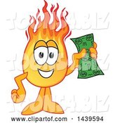 Vector Illustration of a Cartoon Comet Mascot Holding a Banknote by Mascot Junction