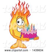 Vector Illustration of a Cartoon Comet Mascot Holding a Birthday Cake by Mascot Junction