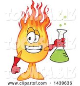 Vector Illustration of a Cartoon Comet Mascot Holding a Science Flask by Mascot Junction