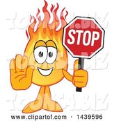 Vector Illustration of a Cartoon Comet Mascot Holding a Stop Sign by Mascot Junction