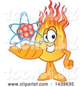Vector Illustration of a Cartoon Comet Mascot Holding an Atom by Mascot Junction