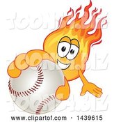 Vector Illustration of a Cartoon Comet Mascot Holding out a Baseball by Mascot Junction