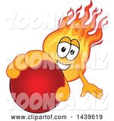 Vector Illustration of a Cartoon Comet Mascot Holding out a Field Hockey Ball by Mascot Junction