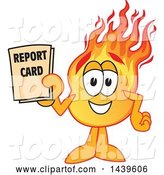 Vector Illustration of a Cartoon Comet Mascot Student Holding a Report Card by Mascot Junction