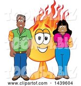 Vector Illustration of a Cartoon Comet Mascot with Happy Parents or Teachers by Mascot Junction
