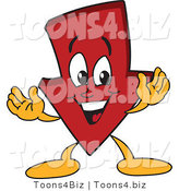 Vector Illustration of a Cartoon down Arrow Mascot by Mascot Junction