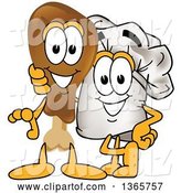 Vector Illustration of a Cartoon Drumstick Mascot Beside a Chef Hat Mascot Posing Together by Mascot Junction