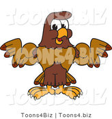 Vector Illustration of a Cartoon Falcon Mascot Character Flexing His Big Muscles by Mascot Junction