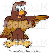 Vector Illustration of a Cartoon Falcon Mascot Character Pointing Right by Mascot Junction