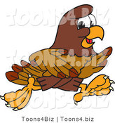 Vector Illustration of a Cartoon Falcon Mascot Character Running by Mascot Junction