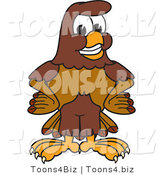 Vector Illustration of a Cartoon Falcon Mascot Character with His Hands on His Hips by Mascot Junction