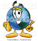 Vector Illustration of a Cartoon Globe Mascot Pointing at the Viewer by Mascot Junction