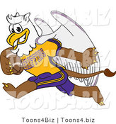 Vector Illustration of a Cartoon Griffin Mascot Playing Football by Mascot Junction