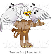 Vector Illustration of a Cartoon Griffin Mascot Singing by Mascot Junction
