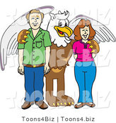 Vector Illustration of a Cartoon Griffin Mascot with Teachers or Parents by Mascot Junction