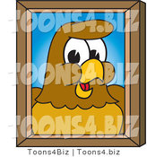 Vector Illustration of a Cartoon Hawk Mascot Character Portrait by Mascot Junction