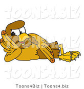 Vector Illustration of a Cartoon Hawk Mascot Character Reclined by Mascot Junction