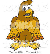 Vector Illustration of a Cartoon Hawk Mascot Character with a Missing Tooth by Mascot Junction