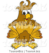 Vector Illustration of a Cartoon Hawk Mascot Character with Messy Hair by Mascot Junction