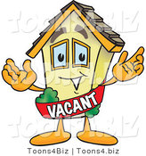 Vector Illustration of a Cartoon Home Mascot Wearing a Vacant Sash by Mascot Junction