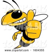 Vector Illustration of a Cartoon Hornet School Mascot Holding a Thumb up by Mascot Junction