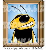 Vector Illustration of a Cartoon Hornet School Mascot Portrait by Mascot Junction