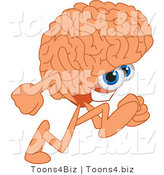 Vector Illustration of a Cartoon Human Brain Mascot Running by Mascot Junction