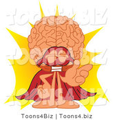 Vector Illustration of a Cartoon Human Brain Mascot Super Hero by Mascot Junction