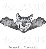Vector Illustration of a Cartoon Husky Mascot Lurching Forward by Mascot Junction