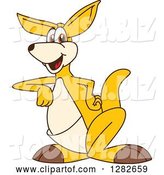 Vector Illustration of a Cartoon Kangaroo Mascot Leaning by Mascot Junction