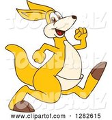 Vector Illustration of a Cartoon Kangaroo Mascot Running or Speed Walking by Mascot Junction