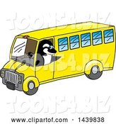 Vector Illustration of a Cartoon Killer Whale Orca Mascot Driving a School Bus by Mascot Junction