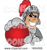 Vector Illustration of a Cartoon Knight Mascot Grabbing a Cricket Ball by Mascot Junction