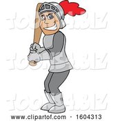 Vector Illustration of a Cartoon Knight Mascot Holding a Baseball Bat by Mascot Junction