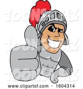 Vector Illustration of a Cartoon Knight Mascot Holding a Thumb up by Mascot Junction