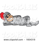 Vector Illustration of a Cartoon Knight Mascot Relaxing by Mascot Junction