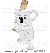Vector Illustration of a Cartoon Koala Bear Mascot Swinging a Baseball Bat by Mascot Junction