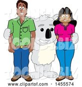 Vector Illustration of a Cartoon Koala Bear Mascot with Parents by Mascot Junction