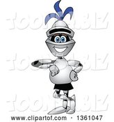 Vector Illustration of a Cartoon Lancer Mascot Leaning by Mascot Junction