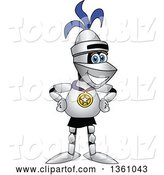 Vector Illustration of a Cartoon Lancer Mascot Proudly Wearing a Sports Medal by Mascot Junction