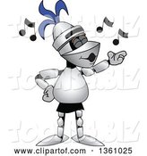 Vector Illustration of a Cartoon Lancer Mascot Singing by Mascot Junction