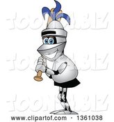 Vector Illustration of a Cartoon Lancer Mascot Standing with a Baseball Bat by Mascot Junction