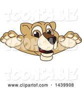 Vector Illustration of a Cartoon Lion Cub School Mascot Leaping by Mascot Junction