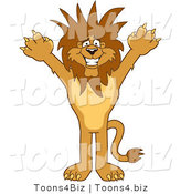 Vector Illustration of a Cartoon Lion Mascot with Funky Hair by Mascot Junction